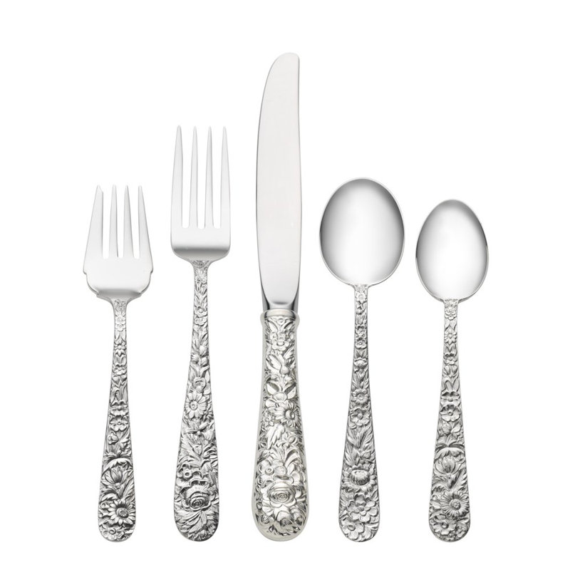Repousse 5 Piece Flatware Set, Service for 1