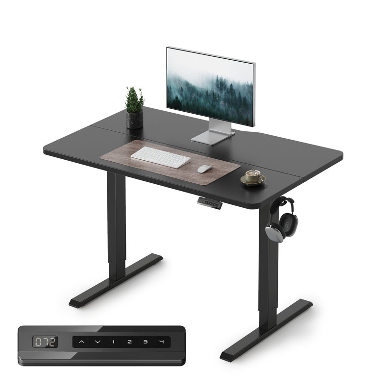 Electric Standing Desk, Height Adjustable Sit Stand Desk, Black, 40" W x 24" D