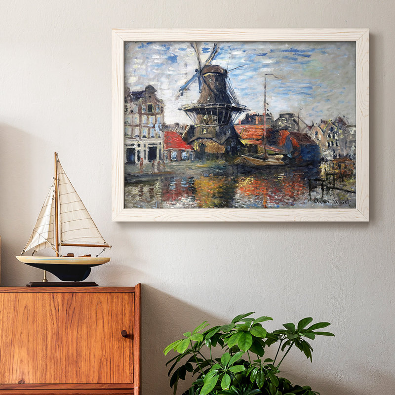 «Windmill On The Onbekende Canal, Amsterdam, 1871», reproduction d'art sur toile, Blanc, H 26 po x l 38 po x P 1,5 po