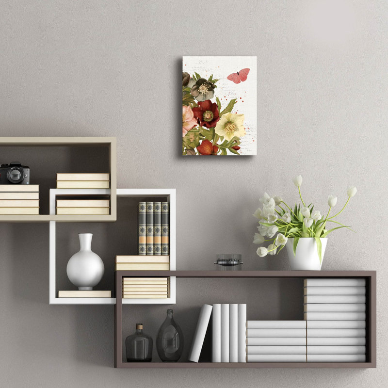 «Vintage Petals 3 C» par Katie pertiet, art mural en verre acrylique, H 16 po x l 12 po x P 0,13 po