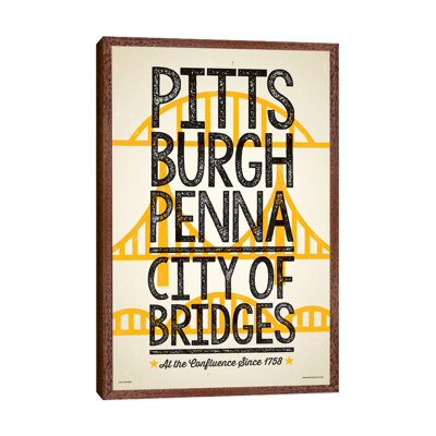 Pittsburgh City of Bridges 1 Piece Wall Art on Canvas