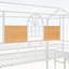 Lit simple superposé en métal avec glissade, escalier de rangement et maisonnette pour chambre d'enfant-993551464