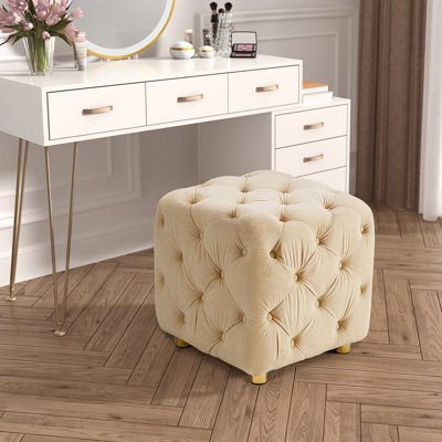 Mana Velvet Accent Stool, Entrance Shoe Bench by Mercer41
