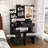 Modern Vanity Desk ,featuring 3 Modes Of Led Lighting With Adjustable Brightness , With 4 Drawers And Multiple Open Storage Shelves, With A Hair Dryer Holder And Power Socket, A Dressing Chair