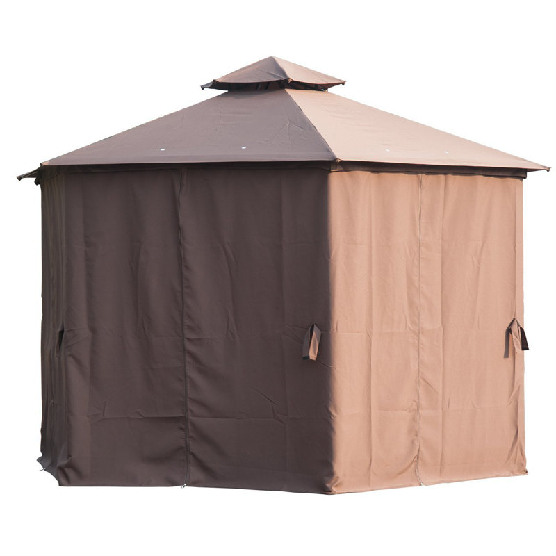 3m x 3.3m Metal Patio Gazebo, Brown