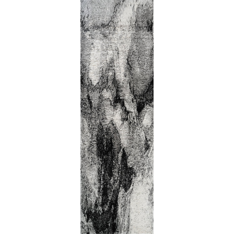 Shag Adrian Grey/Black Rug