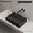 MonBlari 24" X 14" Solid Surface Rectangle Bathroom Vessel Sink Matte Black-120971972-131530042