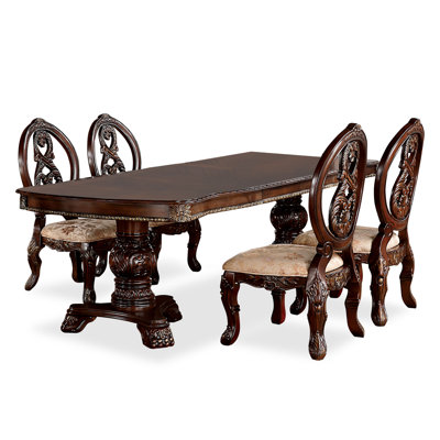 Ensemble de table de salle à manger en bois 5 pièces 118,5 po Hillboro