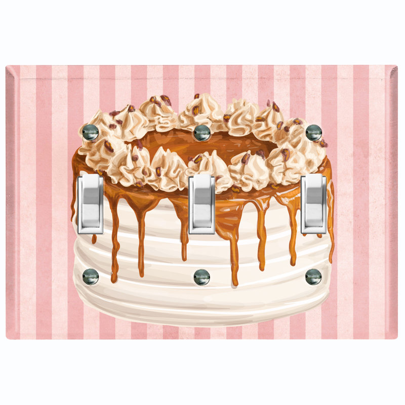 Plaque murale 3 interrupteurs à bascule Caramel Vanilla Cake