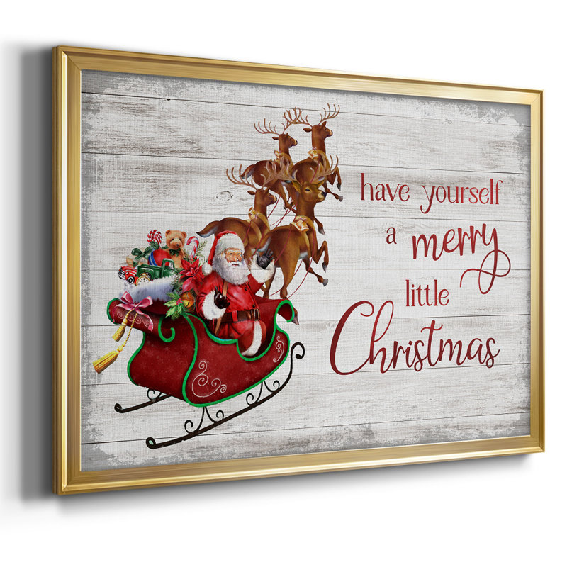 «Merry Little Christmas», reproduction d'art sur toile, H 26 po x l 38 po x P 1,5 po, Or