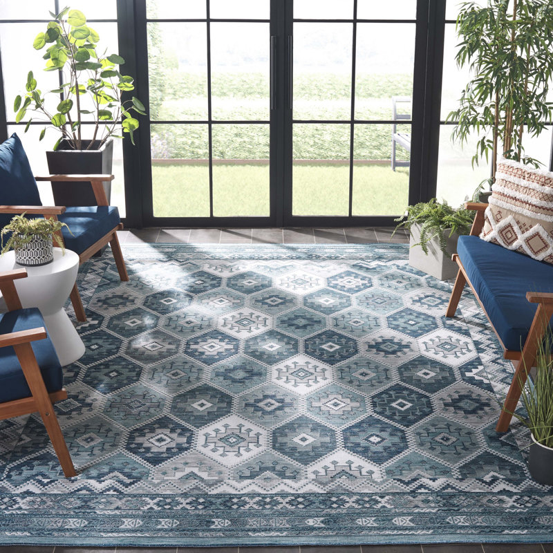 Tapis intérieur / extérieur Offerman Sunrise, Rectangle 8 pi x 10 pi