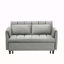 Canapé-lit compact en velours gris moderne, canapé-lit convertible 3-en-1 avec coussins et poches, idéal pour les petits espaces-362791306