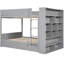 Lit superposé gris avec rangement intelligent - 2 tiroirs et armoire multicouche pour une chambre d'amis pleine grandeur-580817867-580817866