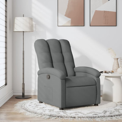  Fauteuil inclinable en polyester gris foncé, métal, grand contreplaqué