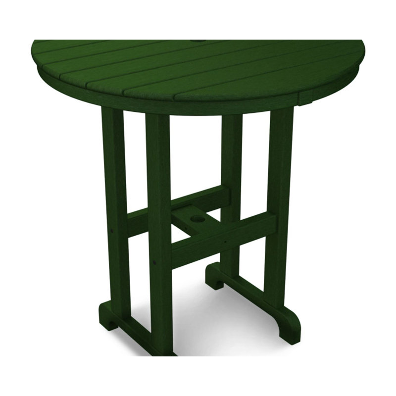 POLYWOOD Round Farmhouse Counter Table, Green, 48"