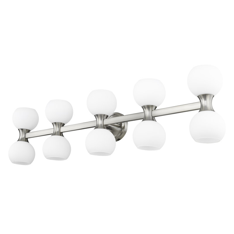 Éclairage pour meuble-lavabo à intensité variable 10 lumières Alvina, Nickel brossé