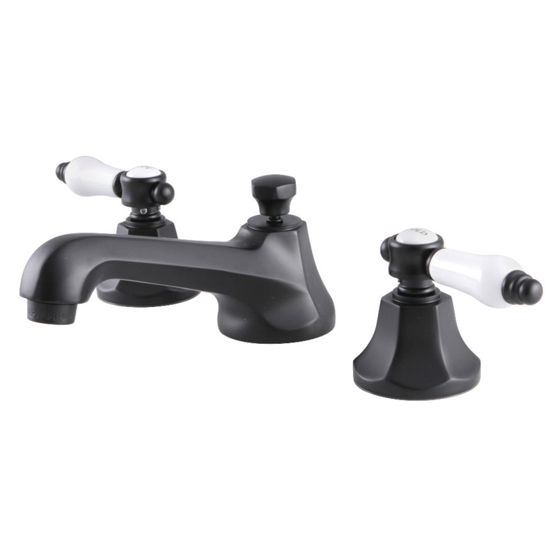 Robinet de salle de bain espacé Kingston, Noir mat