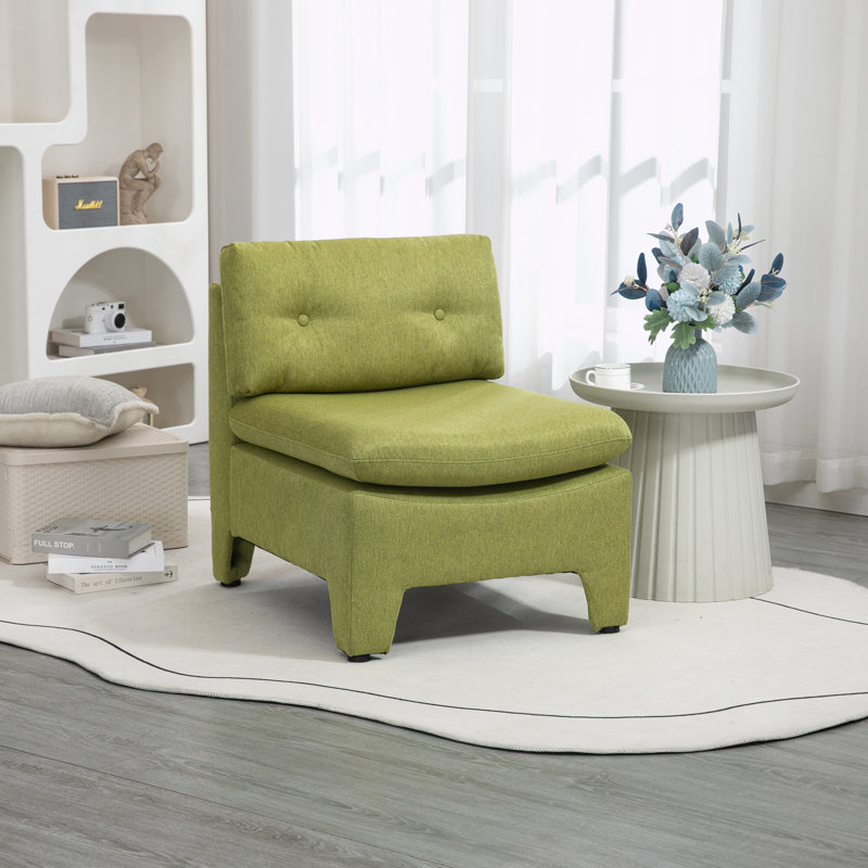 Fauteuil d'appoint simple House Hold, Lin olive
