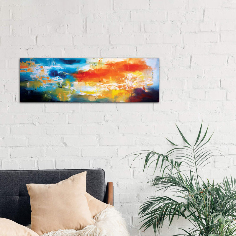 Duality by Andrada Anghel - Panoramic Painting on Canvas, 30.48 cm H x 91.44 cm W x 1.91 cm D, No Frame
