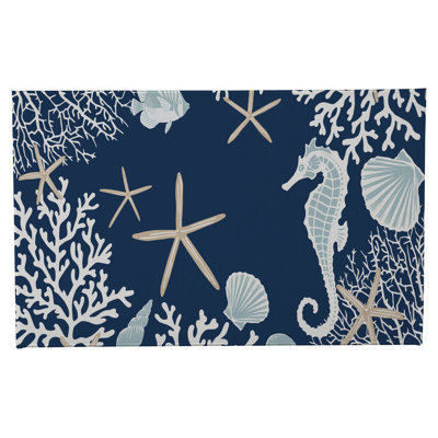 Coral & Seahorse Non-Skid Bath Mat