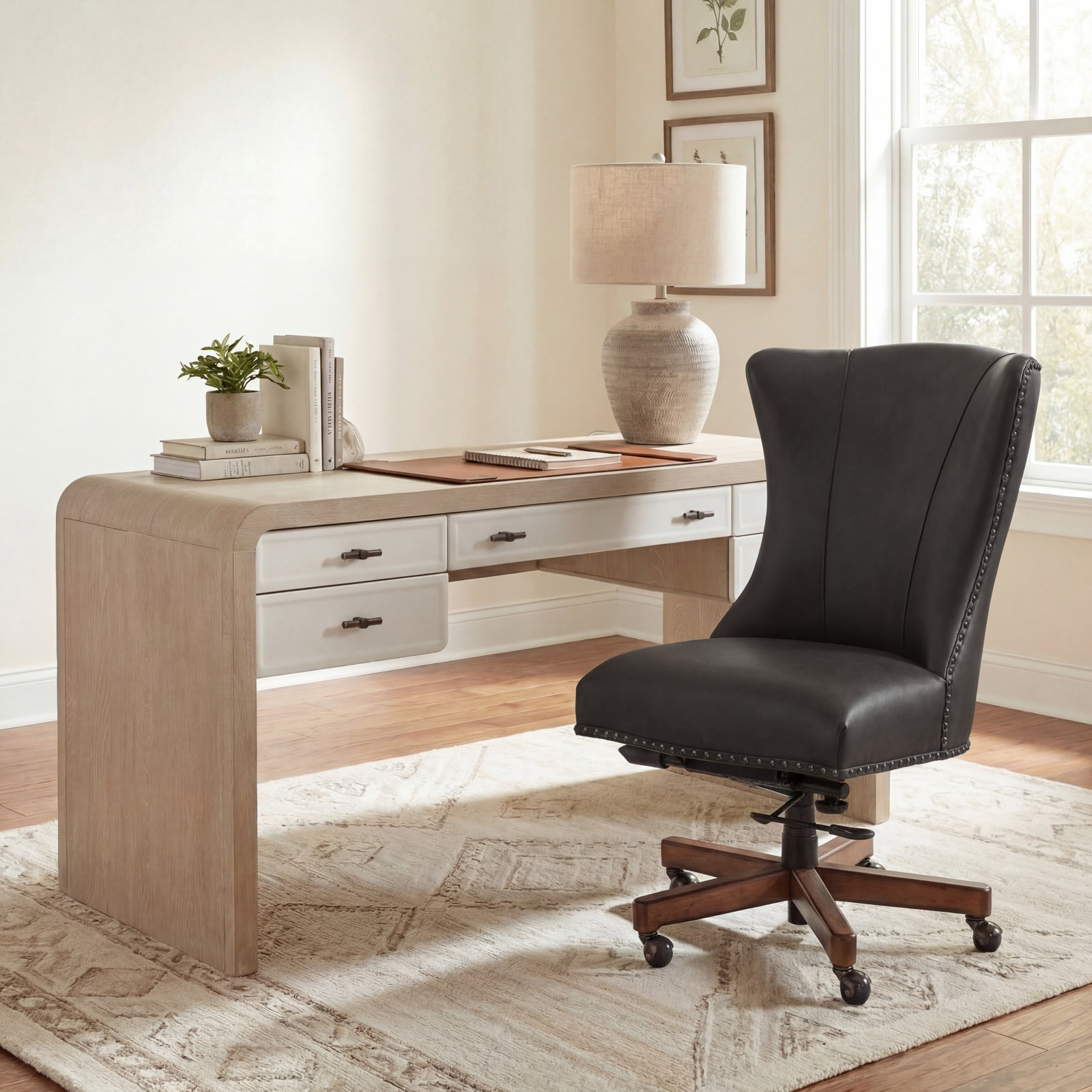Lynn Swivel Office Chair, Brown