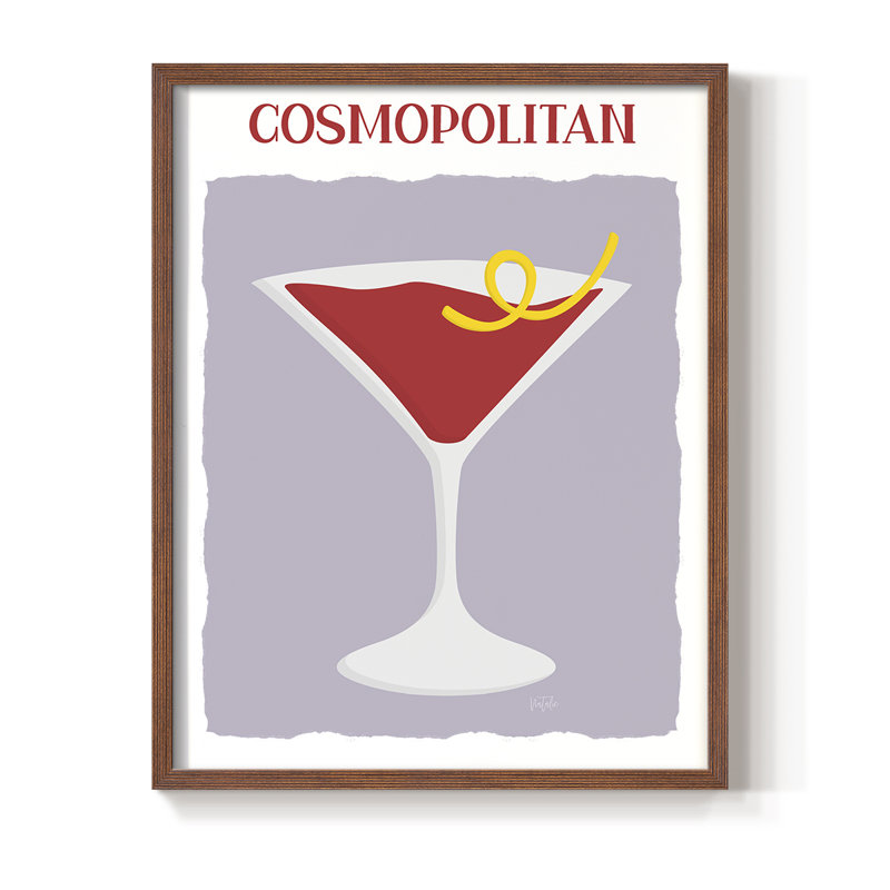 Cosmo Framed Print - Solid Wood, Brown, 28" H x 22" W
