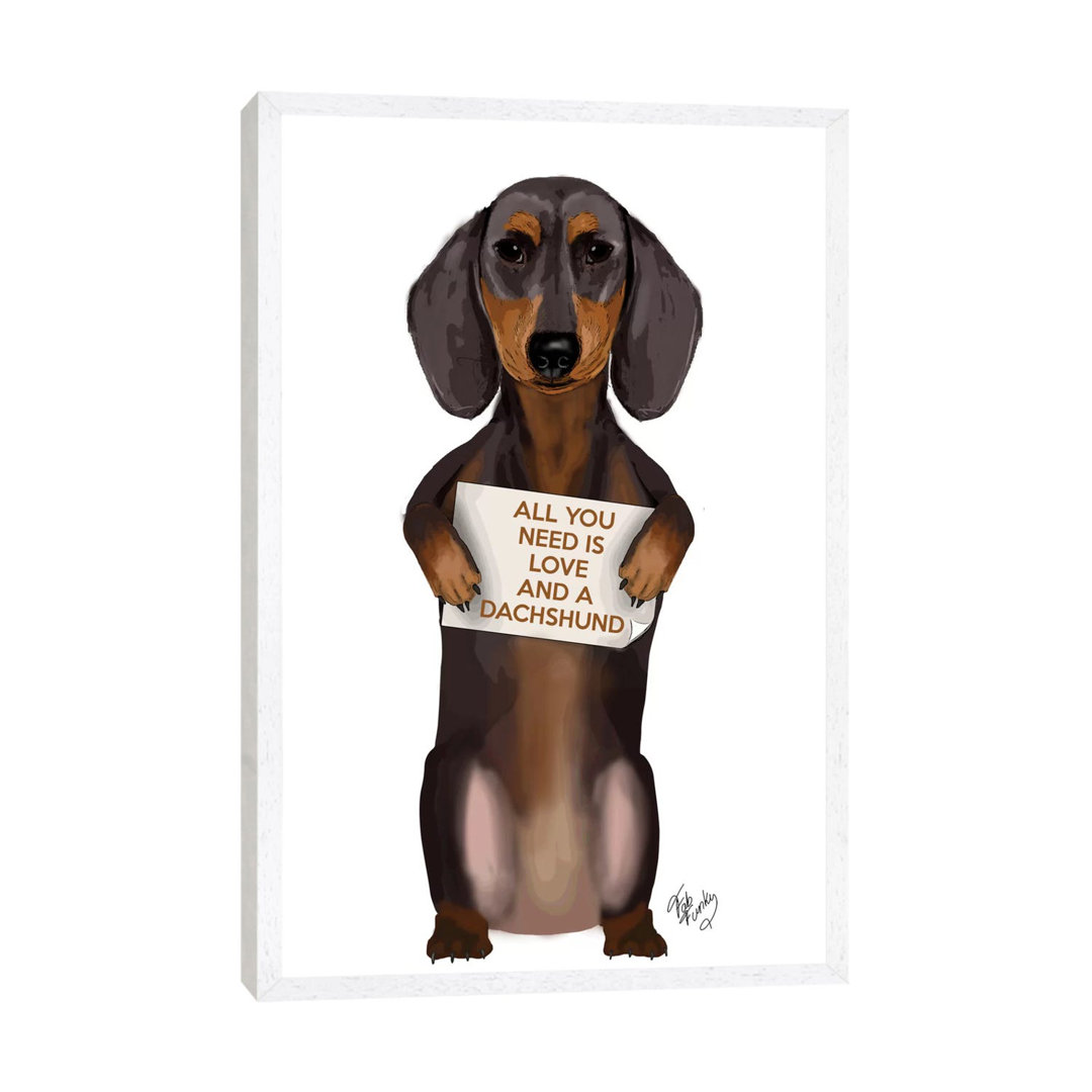 Dachshund by Fab Funky - Graphic Art Print on Canvas