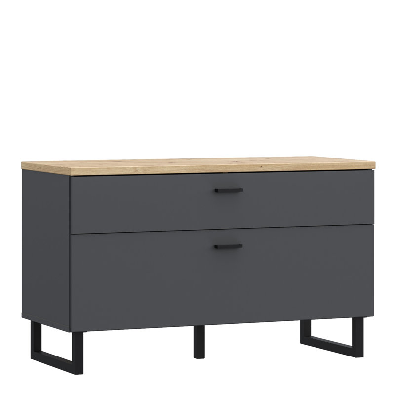 Bellmon TV Unit with 1 Drawer 1 Flip Door in Grey and Oak