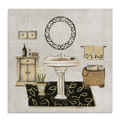 Toile de salle de bain rétro vintage, design par Janet Tava