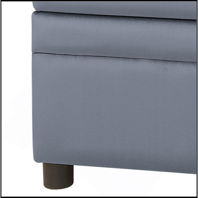 Élégant repose-pieds rectangulaire gris avec rangement pour une décoration polyvalente et élégante