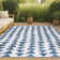 Anatolia Modern Tribal Geometric Blue/Ivory Indoor/Outdoor Rug