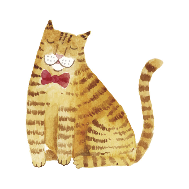 Warercolor Ginger Cat by MariaSemj - Wrapped Canvas Painting, 30cm H x 30cm W