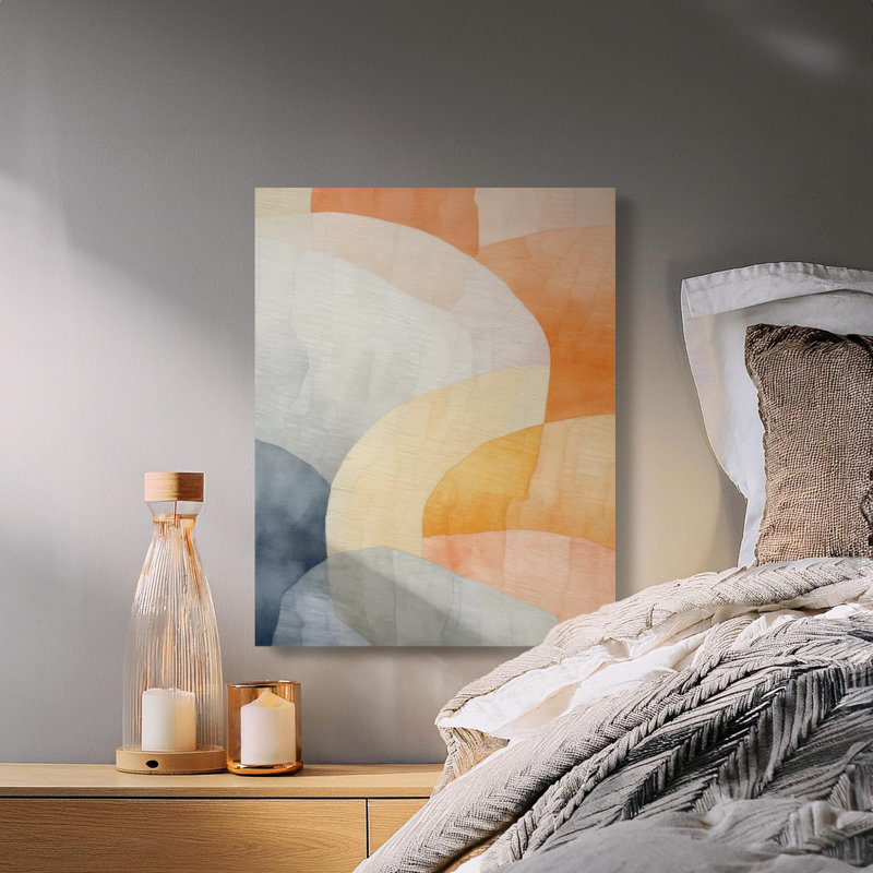 Abstract Canvas Wall Art, Modern Gallery Wrapped Print, Ready to Hang, Archival Quality, Geometric Shapes, Earth Tones