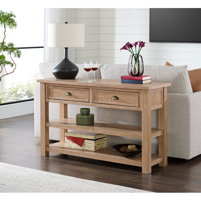 Holliman 50'' Solid Wood Console Table, Driftwood