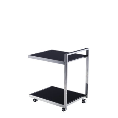 Luxe Glass and Stainless Steel Bar Cart by Pasargad
