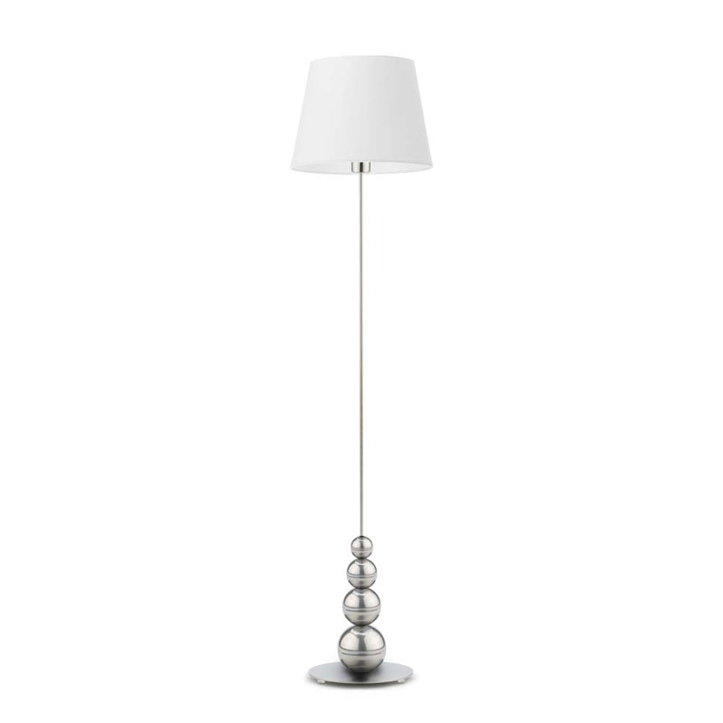 Ayanah 174cm Traditional Floor Lamp, Silver, White