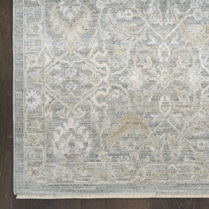 Greenes 5'3" x 7'10" Blue Silver Vintage Indoor Rug, Rectangle 5'3" x 7'10"