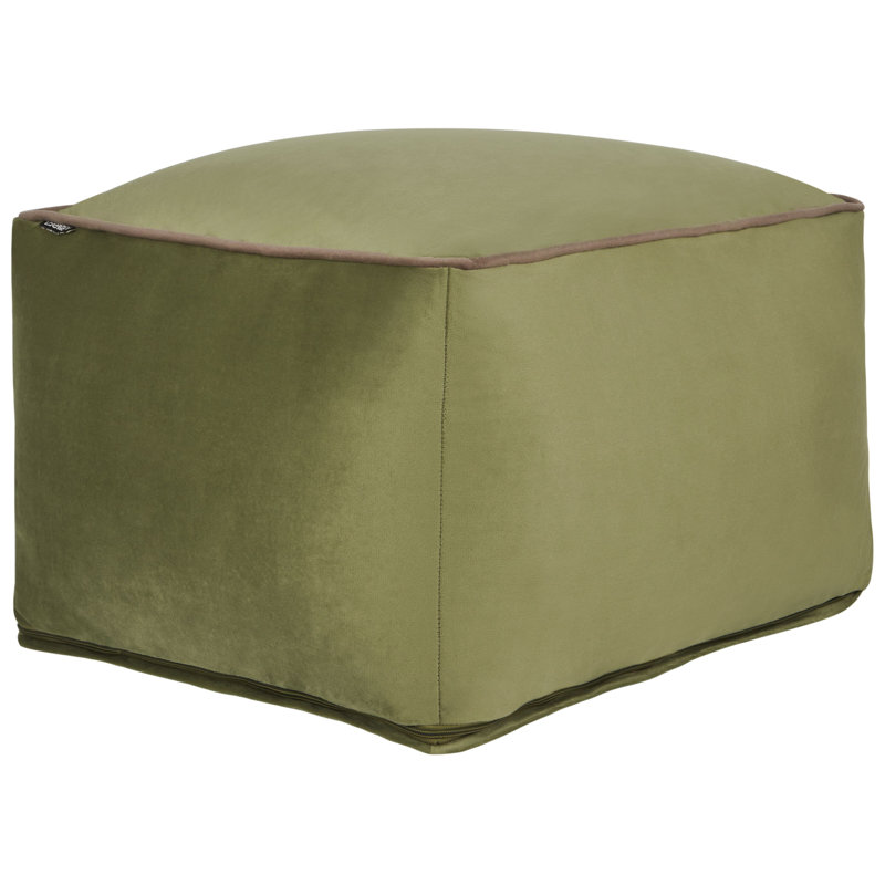 Abdulraheim 50cm Wide Square Pouf Ottoman, Olive Green