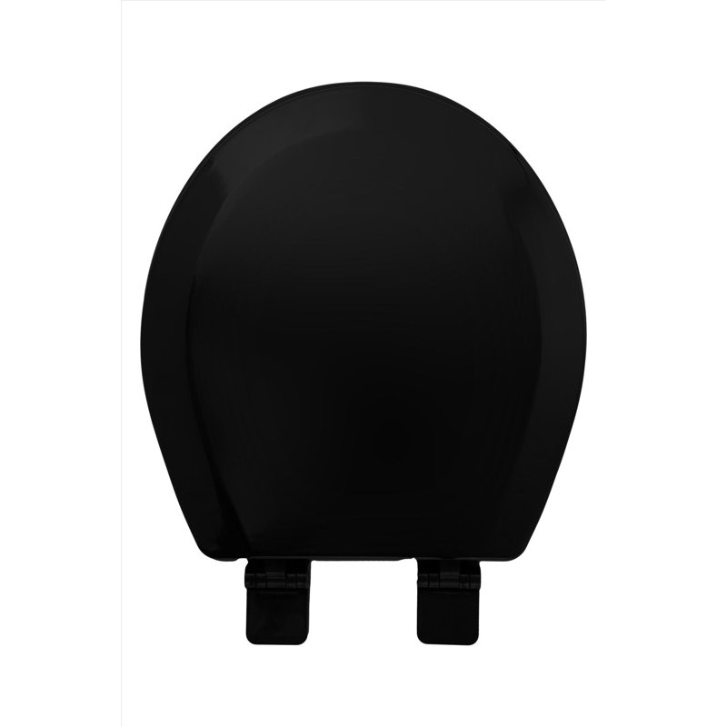 OakBrook Collection Laurel Round Black Wood Toilet Seat, Black