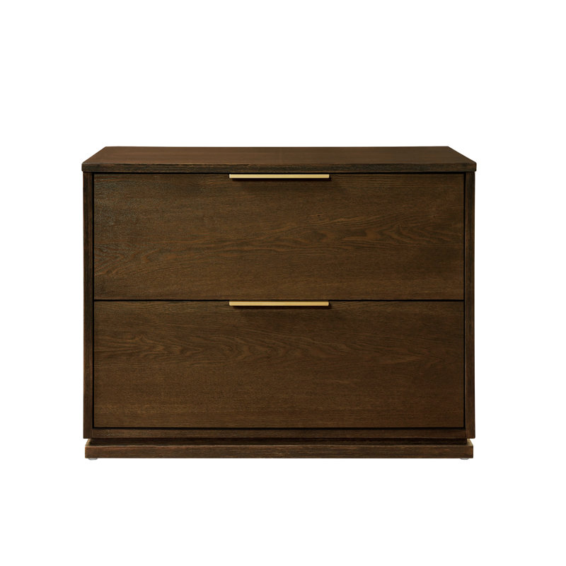 Milano 2 Drawer Walnut Nightstand, Walnut