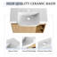 Meuble-lavabo de salle de bain avec lavabo en céramique blanc, armoire de salle de bain murale avec porte à fermeture en douceur et tablette de rangement ouverte pour les petits espaces-129434509-129434508