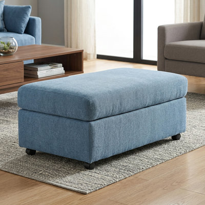 Repose-pieds rembourré Roundhill Furniture Wilson, bleu côtier