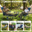 Chaise de camping pliante réglable - 5 angles réglables avec repose-pieds amovibles, coussin rembourré, porte-gobelet et sac de transport, capacité de 500 lb - Bleu-1835745186