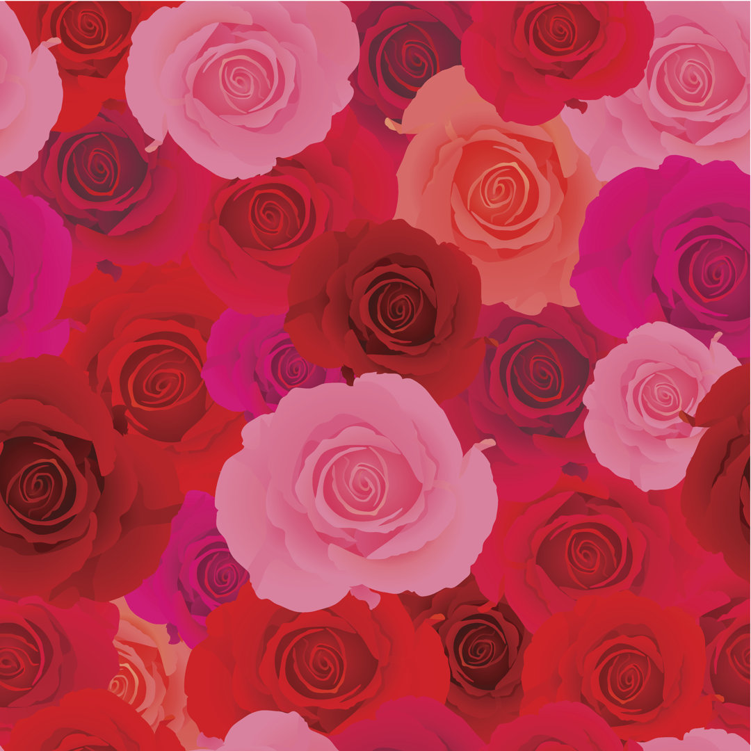 Rote und rosa Rose von Arthey - Druck