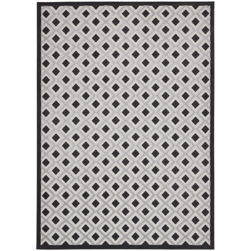 Aeliana Geometric Indoor / Outdoor Rug, Rectangle 9'6" x 13'