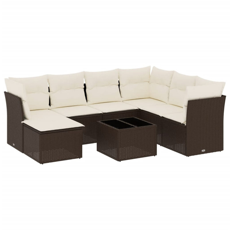 Ensemble de canapé de jardin Vidaxl brun, blanc crème