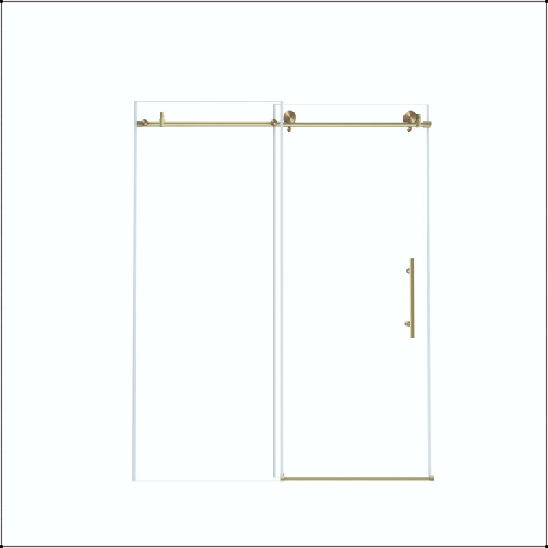Porte de douche coulissante sans cadre 44-48 x 76 - verre 6 mm, or brossé