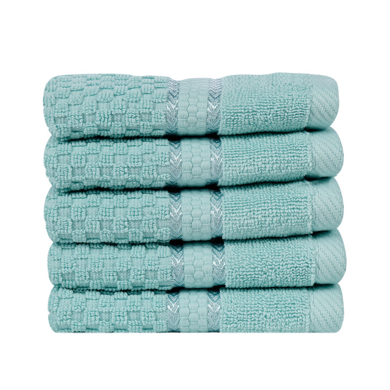 Collection de serviettes texturées 100% coton Mulaayam, Vert menthe