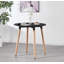 Christy 4 Person Dining set - a Round Plastic Dining Table with Wooden Legs and a Set of 4 Faux Leather Cushion Padded Dining Chairs for Dining Room - Modern Dining Table Set-1948461599-1948461602