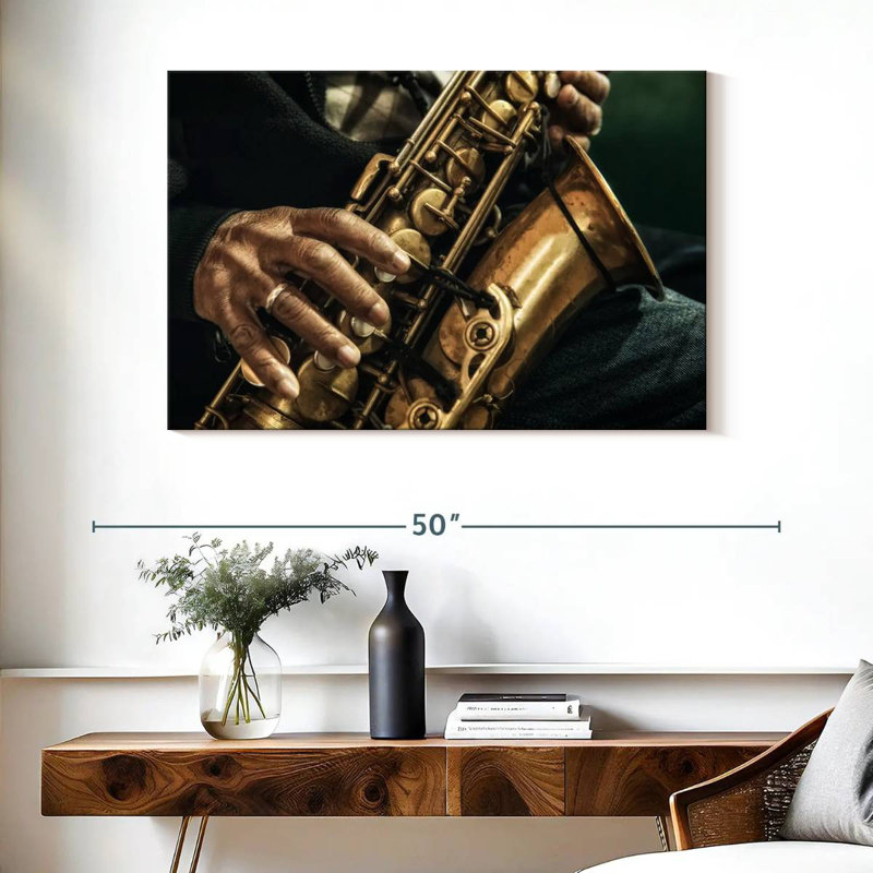 Abarca Old Saxophonist, 26" H x 39" W